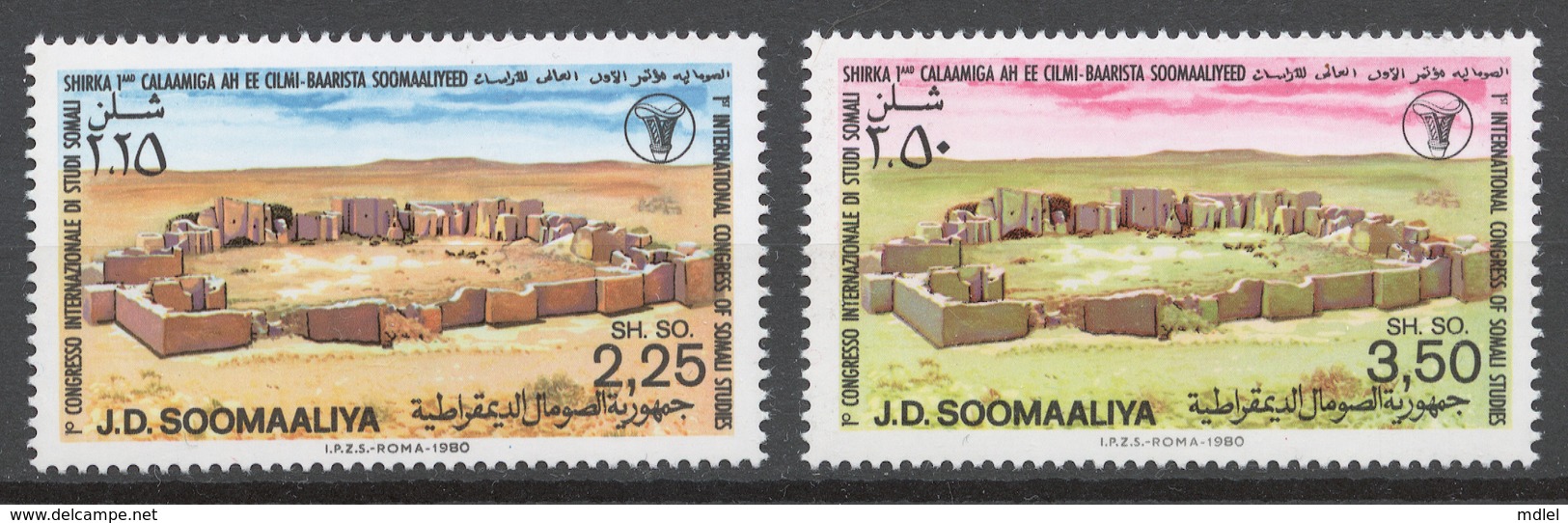Somalia 1980 Mi# 292-93** INTERNATIONAL CONGRESS OF SOMALIAN STUDIES, MOGADISHU - Somalie (1960-...)