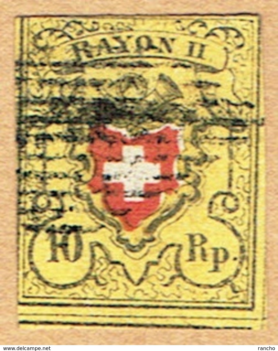 1850 RAYON II TIMBRE OBLITERE C/.S.B.K. Nr:16II. Y&TELLIER Nr:15. MICHEL Nr:8II. - 1843-1852 Federal & Cantonal Stamps