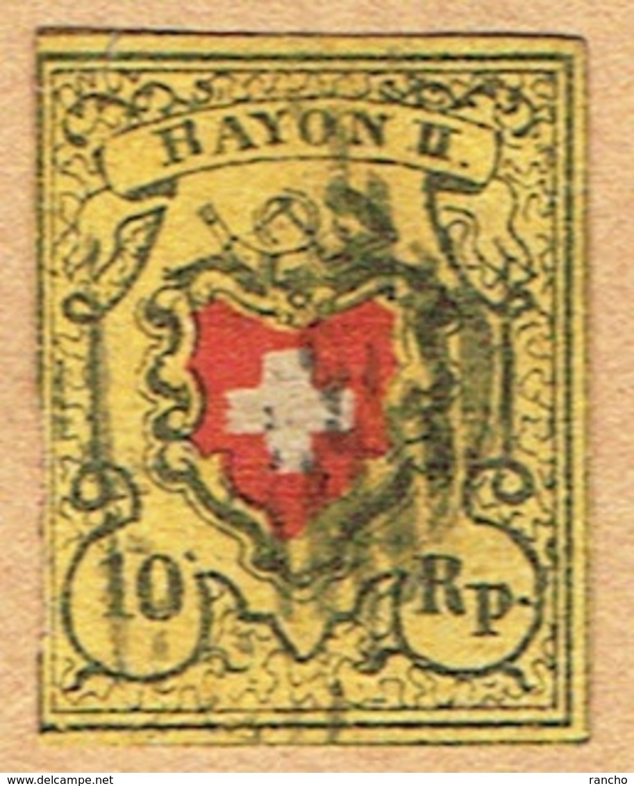 1850 RAYON II TIMBRE OBLITERE C/.S.B.K. Nr:16II. Y&TELLIER Nr:15. MICHEL Nr:8II. - 1843-1852 Federale & Kantonnale Postzegels