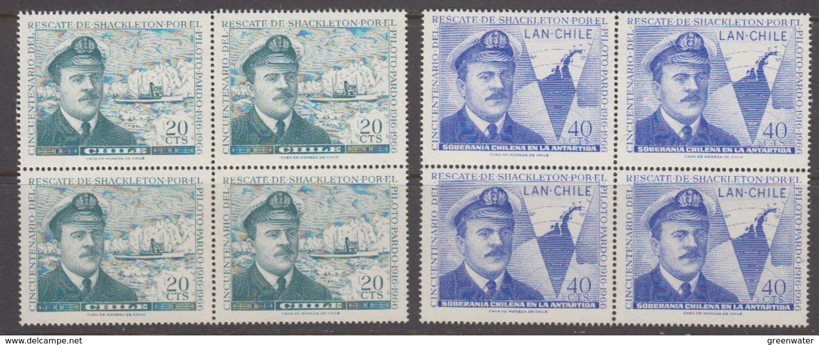 Chile 1967 Shackleton / Prado 2v Bl Of 4 ** Mnh (40980A) - Chili