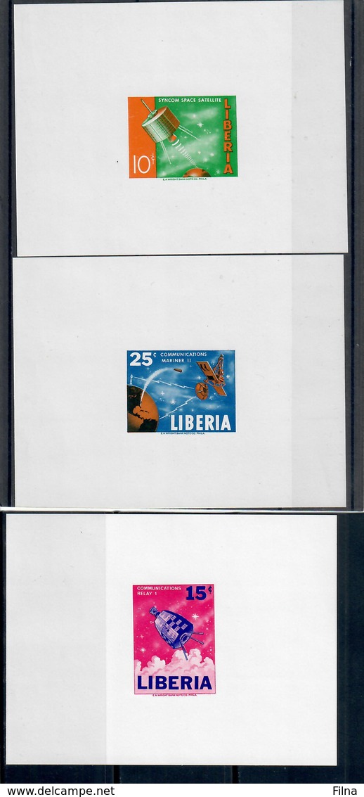LIBERIA 1964 - ASTRONAUTICA - SERIE COMPLETA 3 FGL NON DENTELLATI  - MNH ** - Liberia