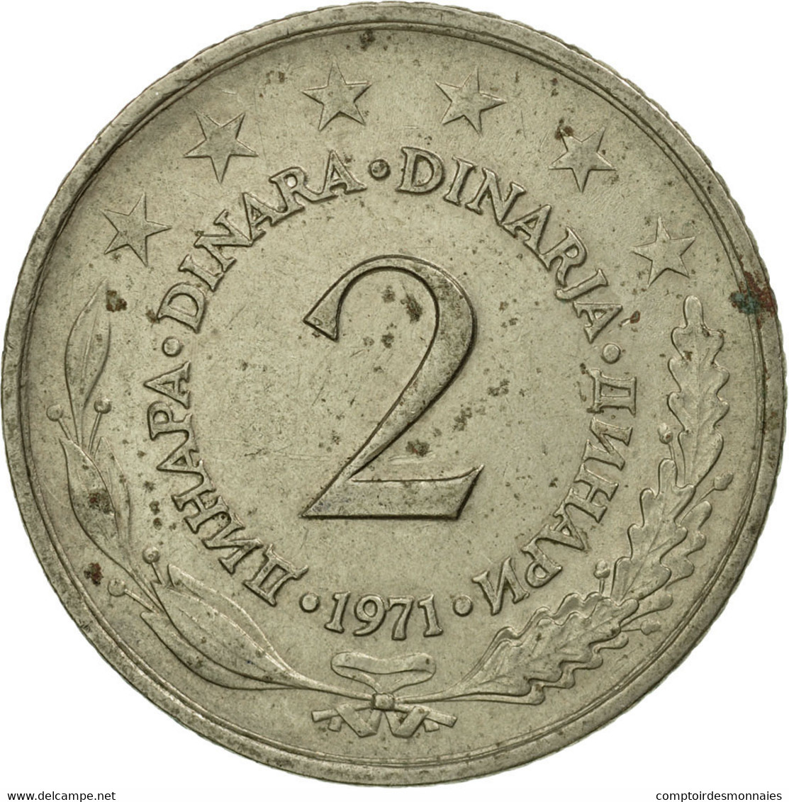 Monnaie, Yougoslavie, 2 Dinara, 1971, TB+, Copper-Nickel-Zinc, KM:57 - Yougoslavie