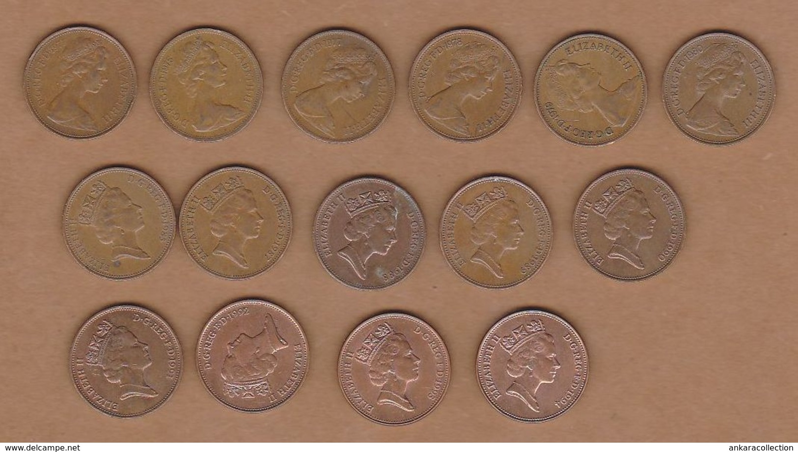 AC - GREAT BRITAIN 2 PENCE LOT 1971 - 1975 - 1977 - 1978 - 1979 - 1980 - 1985 - 1987 - 1988 - 1989 - 1990 - 1991 - 1992 - 2 Pence & 2 New Pence