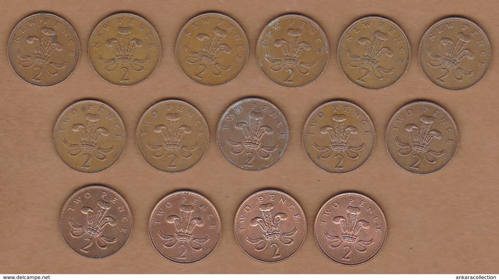 AC - GREAT BRITAIN 2 PENCE LOT 1971 - 1975 - 1977 - 1978 - 1979 - 1980 - 1985 - 1987 - 1988 - 1989 - 1990 - 1991 - 1992 - 2 Pence & 2 New Pence