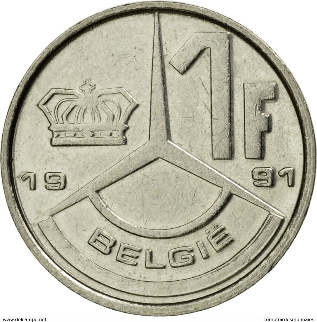 Monnaie, Belgique, Franc, 1991, TTB, Copper-nickel, KM:143.1 - 1 Franc