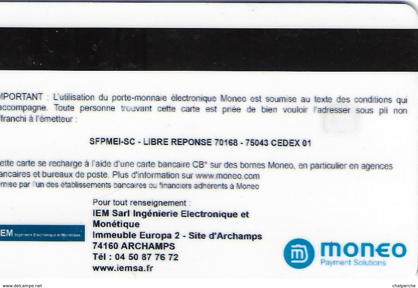 MONEO CARTE A PUCE IEM INGÉNIERIE ELECTRONIQUE ET MONÉTIQUE AUTOMOBILE STATIONNEMENT TRÈS BON ETAT  POUR COLLECTIONNEUR - Monéo