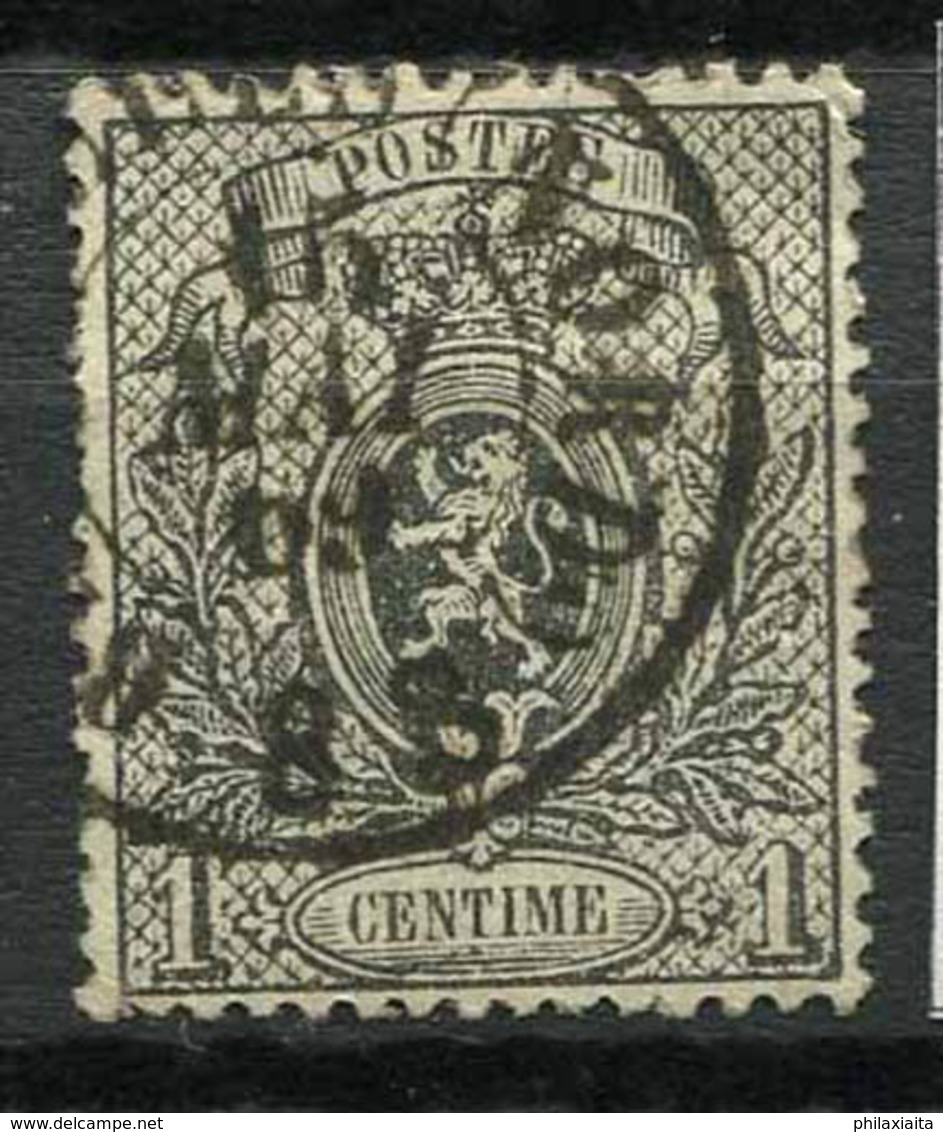 Belgio 1866 Mi. 20 Usato 40% 1 C, Stemma - 1866-1867 Piccolo Leone