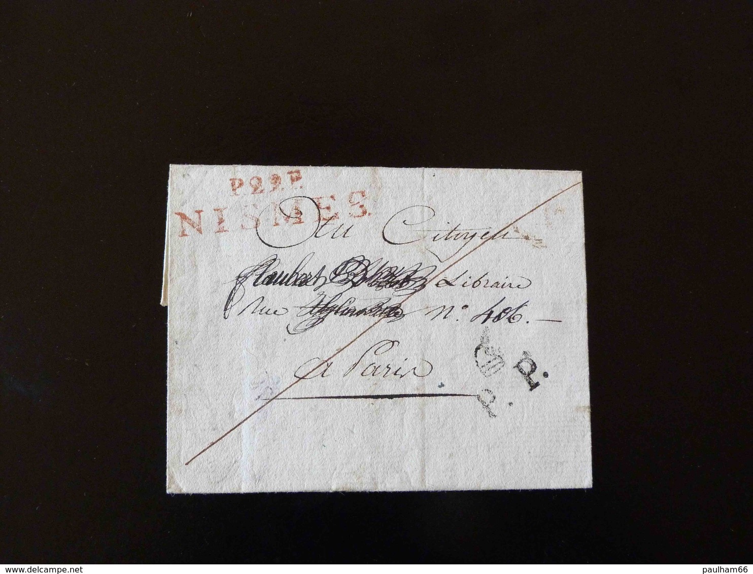 LETTRE DE NISMES POUR PARIS  - - 1801-1848: Precursors XIX