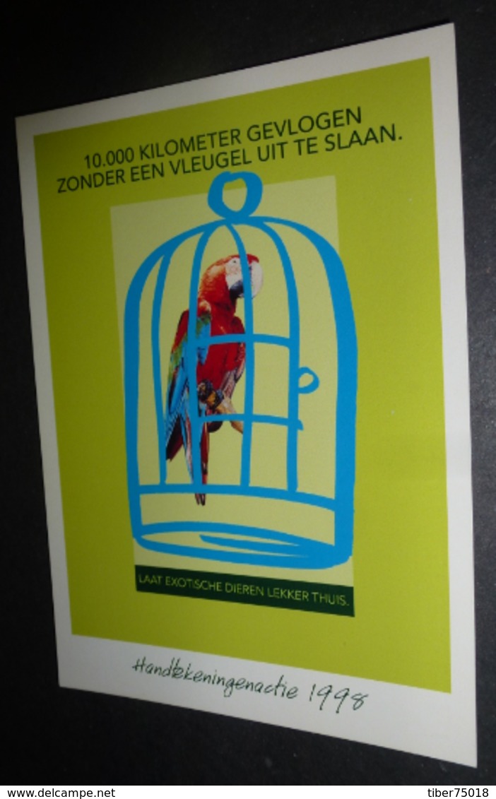 Carte Postale - Perroquet En Cage (Protection Des Animaux) - Publicité