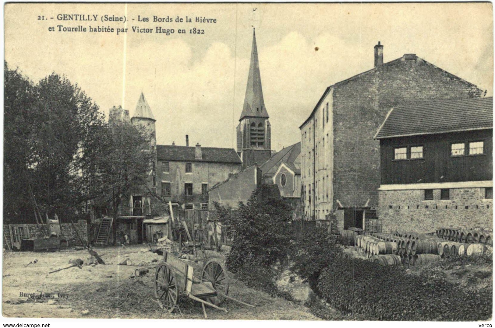 Carte Postale Ancienne De GENTILLY- Les Bords De La Bièvre Et Tourelle Habitée Par Victor HUGO - Gentilly