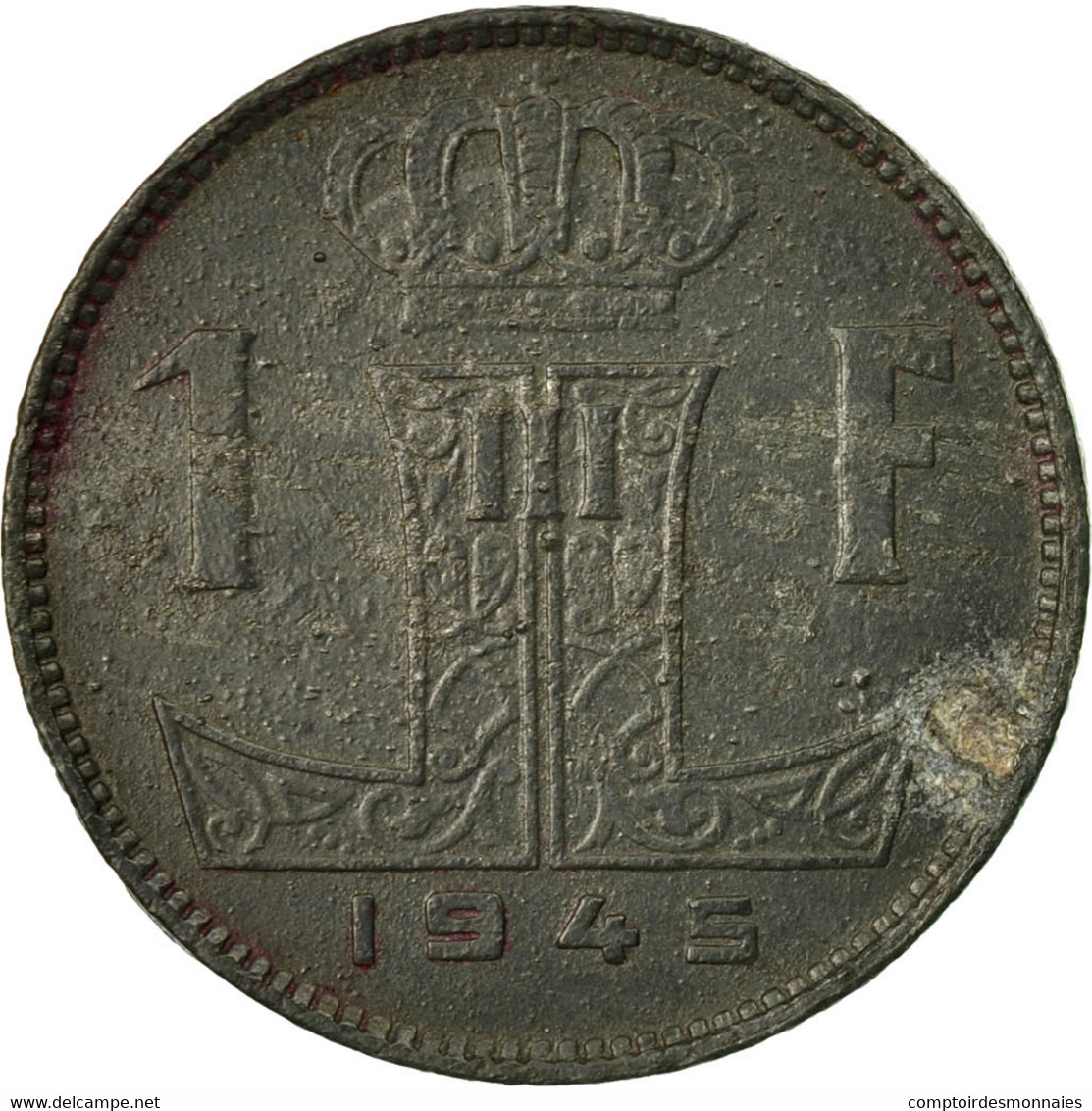 Monnaie, Belgique, Franc, 1945, TTB, Zinc, KM:128 - 1 Franc