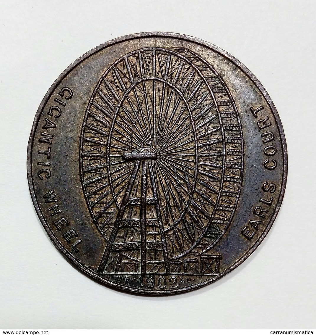 LONDON - Earls Court Gigantic Wheel (1902) Token / 31Mmm (Great Wheel Of London 1895-1907) - Monedas/ De Necesidad