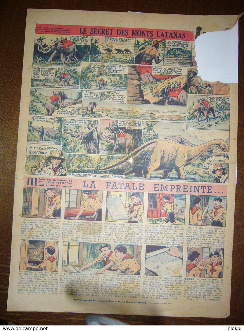 Cœurs Vaillants N°25 Du 21 Juin 1942 - Numéro Contenant La Première Planche De "Tintin Et Le Crabe Au Pinces D'or" - Other Magazines