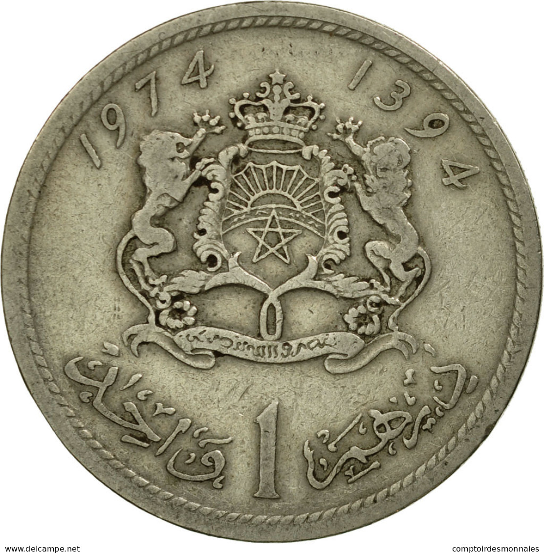Monnaie, Maroc, Al-Hassan II, Dirham, 1974, Paris, TB+, Copper-nickel, KM:63 - Maroc