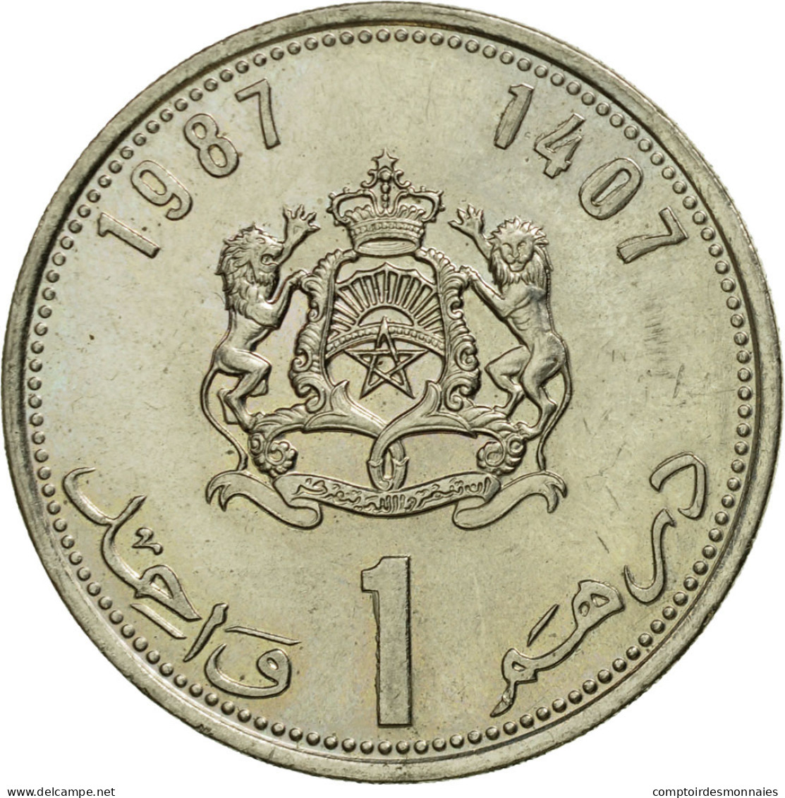 Monnaie, Maroc, Al-Hassan II, Dirham, 1987, Paris, TTB, Copper-nickel, KM:88 - Maroc