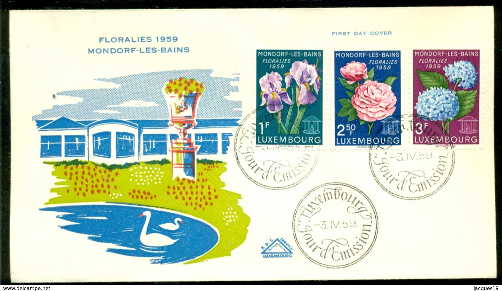 Luxemburg 1959 FDC Floralies Mondorf-les-Bains Nicht Adressiert - FDC