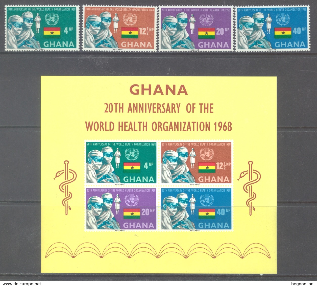 GHANA - 1968 - MNH/** - OMS  - Yv 324-327 BLOC 32 - Lot 17905 - Ghana (1957-...)