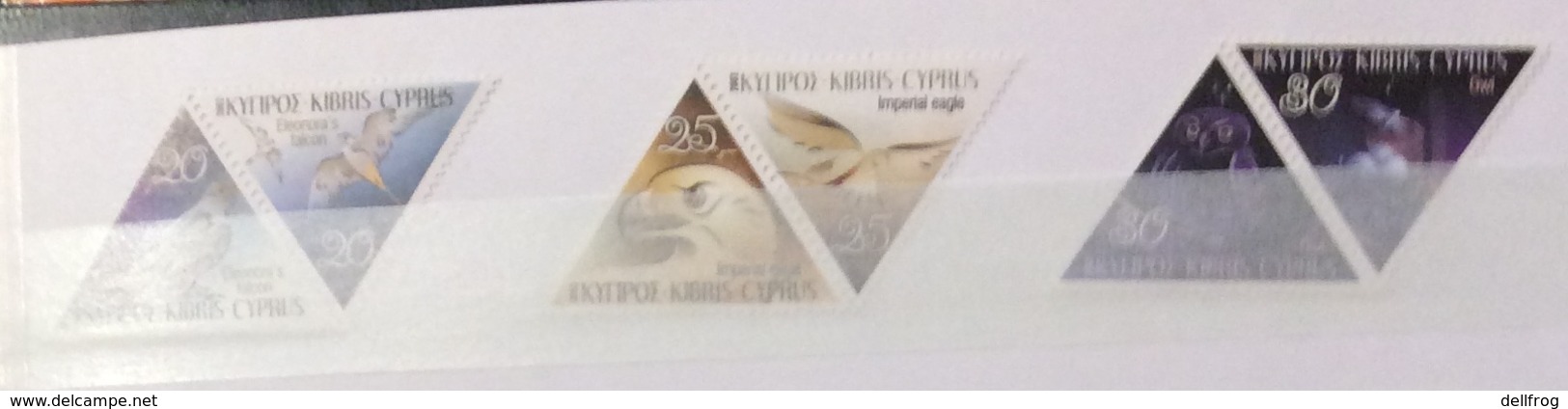 Cyprus 2003 BIRDC SOPF PREY SE TENANT SET TRIANGULAR STAMPS MNH - Eagles & Birds Of Prey