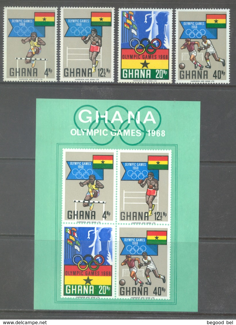 GHANA - 1969 - MNH/** - OLYMPIC GAMES MEXICO 1968  - Yv 328-331 BLOC 33 - Lot 17906 - Ghana (1957-...)