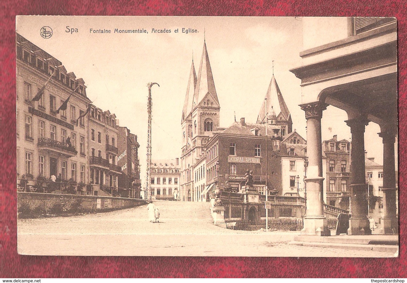 SPA FONTAINE MONUMENTALE, ARCADES ET EGLISE Used With Stamp - Spa