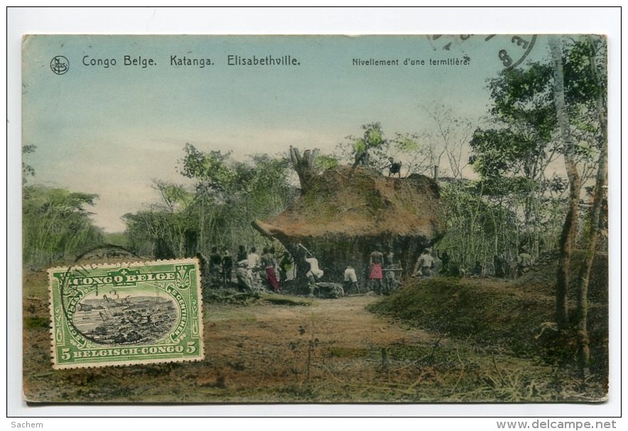 CONGO BELGE KATANGA ELISABETHVILLE  Indigènes Nivellement D'une Termitière - No 174 Edit Nels - Serie 14      /D24-2018 - Autres & Non Classés