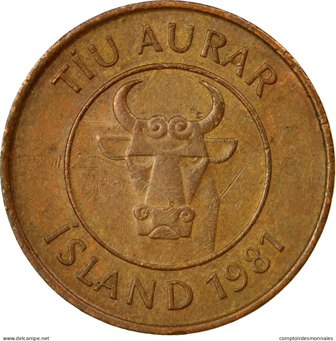 Monnaie, Iceland, 10 Aurar, 1981, TB, Bronze, KM:25 - Island