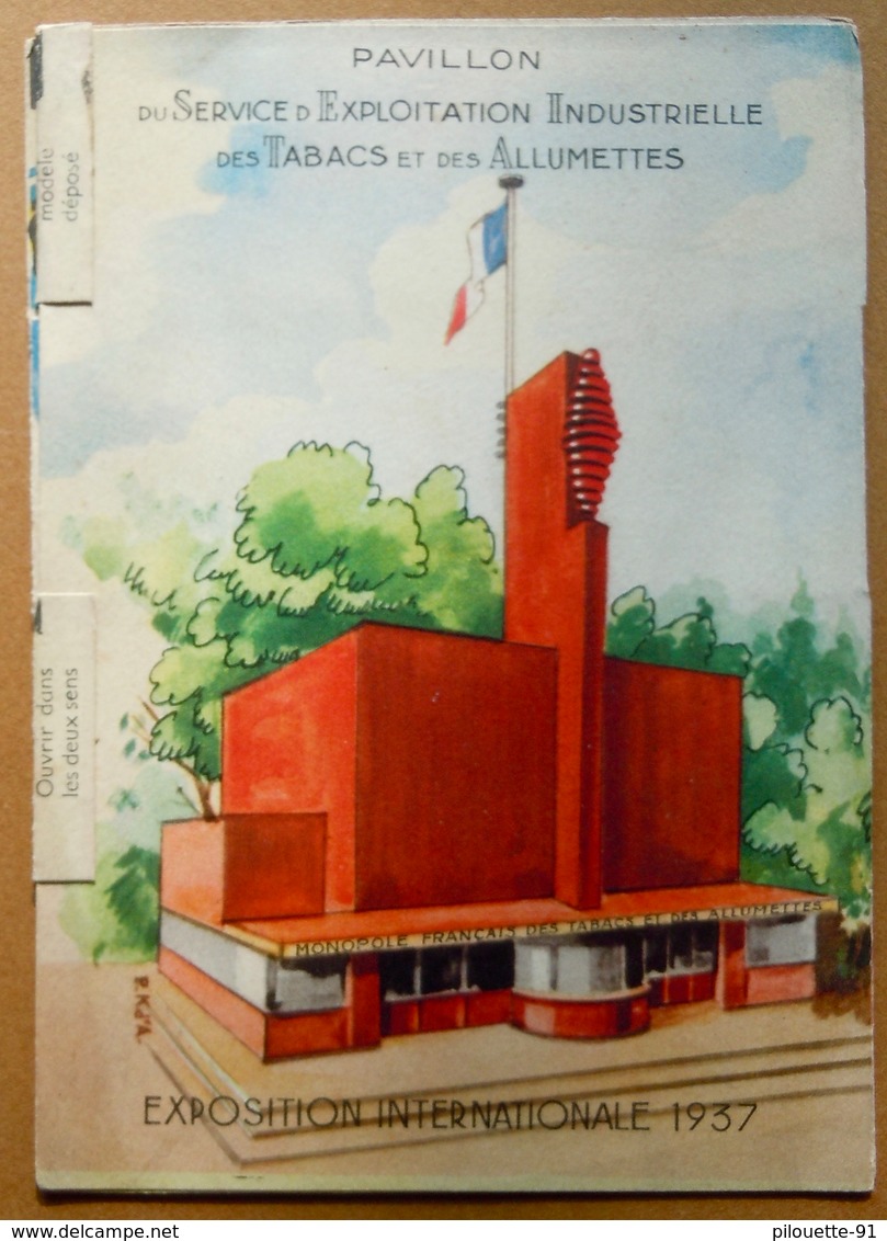 Dépliant à Système Du Pavillon De La SEITA Pour L'Exposition Internationale De 1937 - Autres & Non Classés