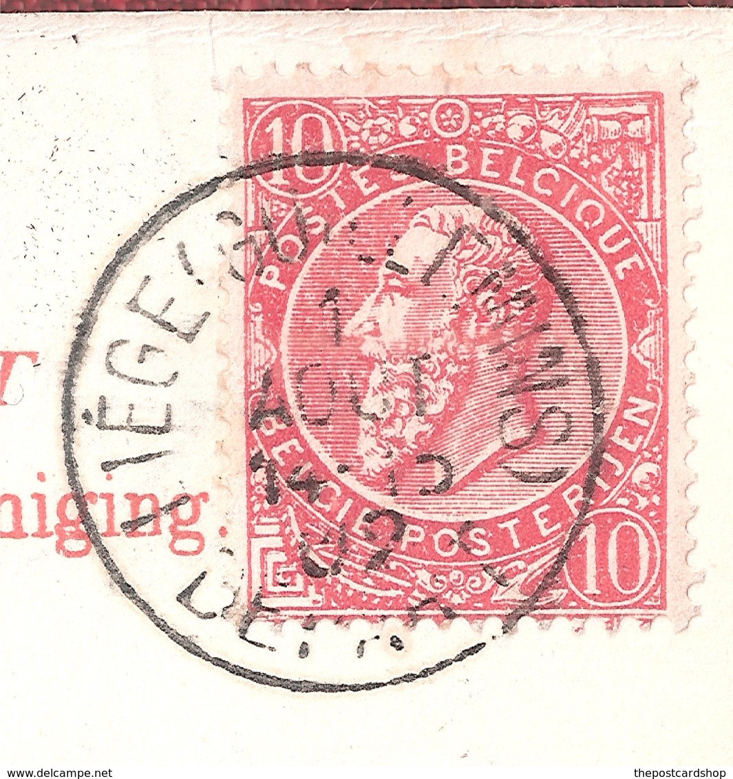 Liège La Meuse 1902 ? POSTMARK SENT TO ENGLAND Quai De Maestricht Barge Stamp Leopold II "Big Beard" -oblit. Liège - Lüttich