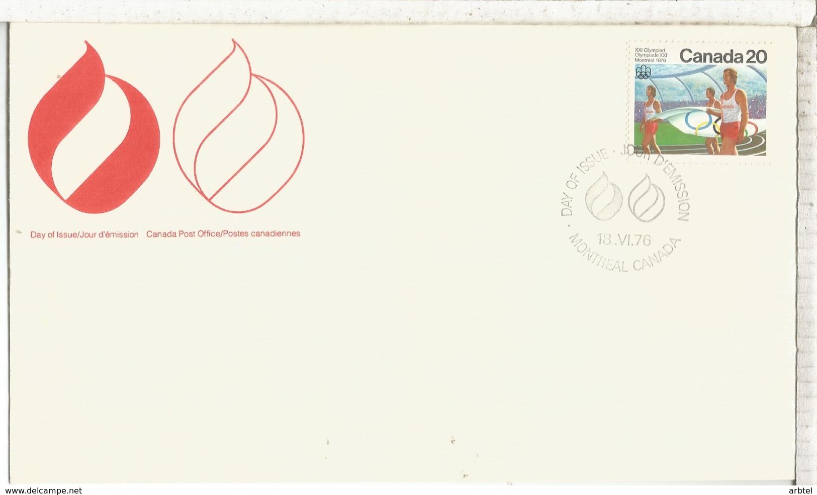 CANADA FDC JUEGOS OLIMPICOS DE MONTREAL 1976 - Verano 1976: Montréal