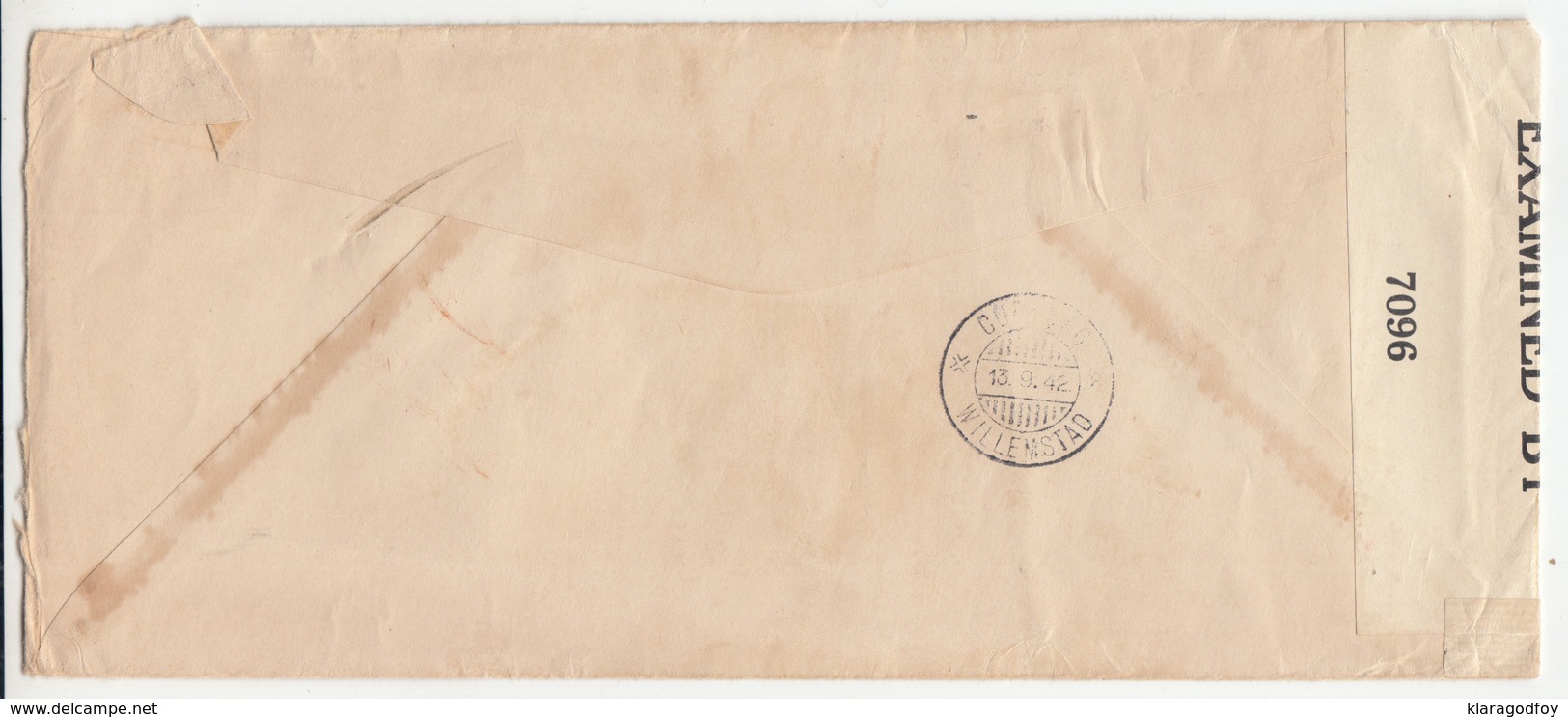 National Legion Of Decency Double Censored Letter Cover Travelled 1942 NY To Curacao - Curacao Censuur B181020 - Covers & Documents