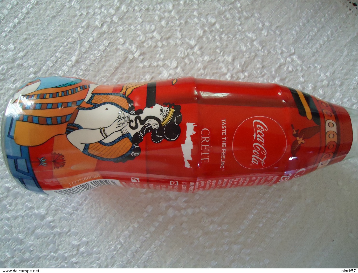 GREECE COCA COLA RARE Free Shipping Glass BOTTLE EMPTY GRETA ISLAND Minoan Art  2 Scan - Autres & Non Classés