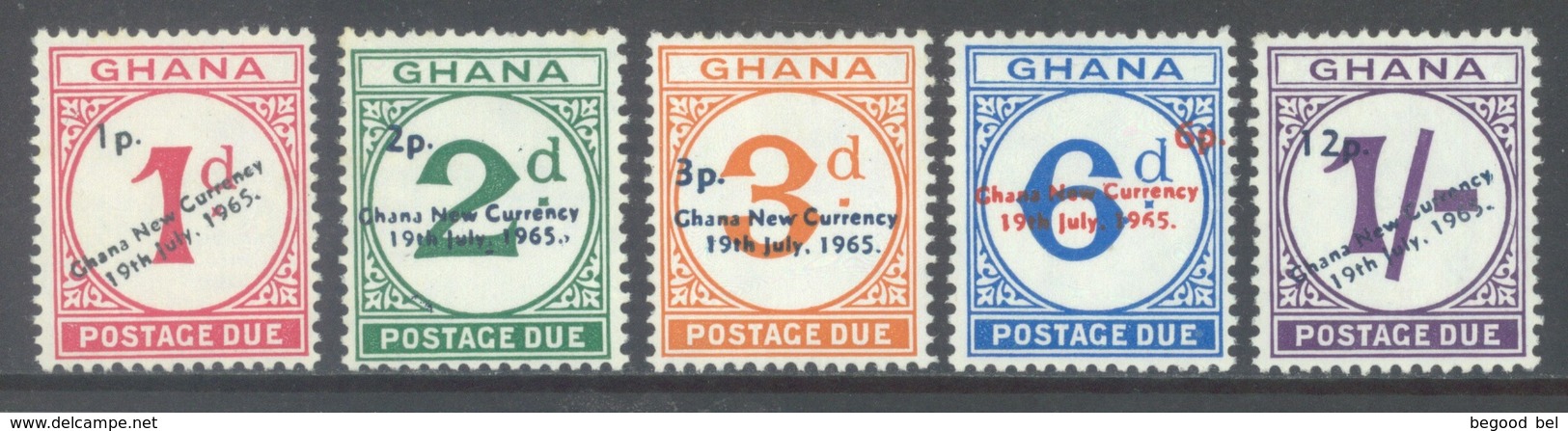 GHANA - 1965 - MNH/** - TIMBRES TAXE - Yv TX 11-15 - Lot 17910 - Ghana (1957-...)