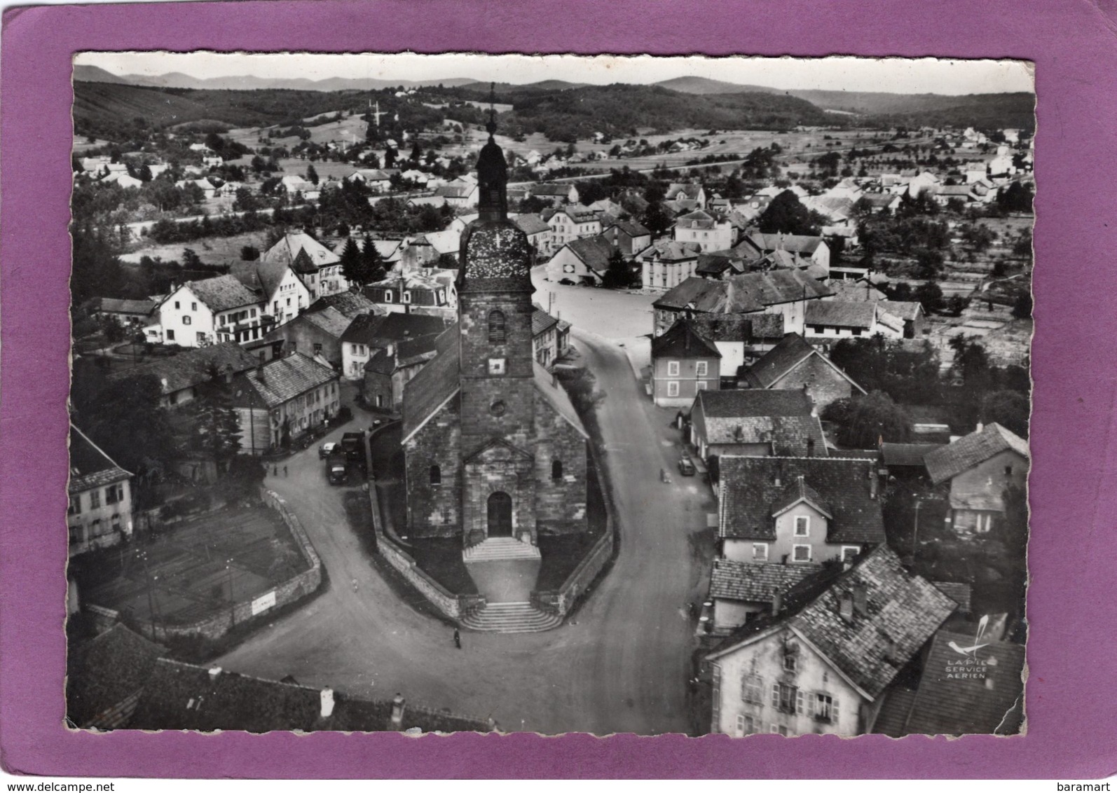 70 CHAMPAGNEY L'Eglise Vue Aérienne Série EN AVION AU DESSUS DE  ....  Ed LAPIE - Autres & Non Classés