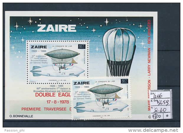 CONGO KINSHASA ZAIRE COB 1266 + BL59 MNH - Neufs