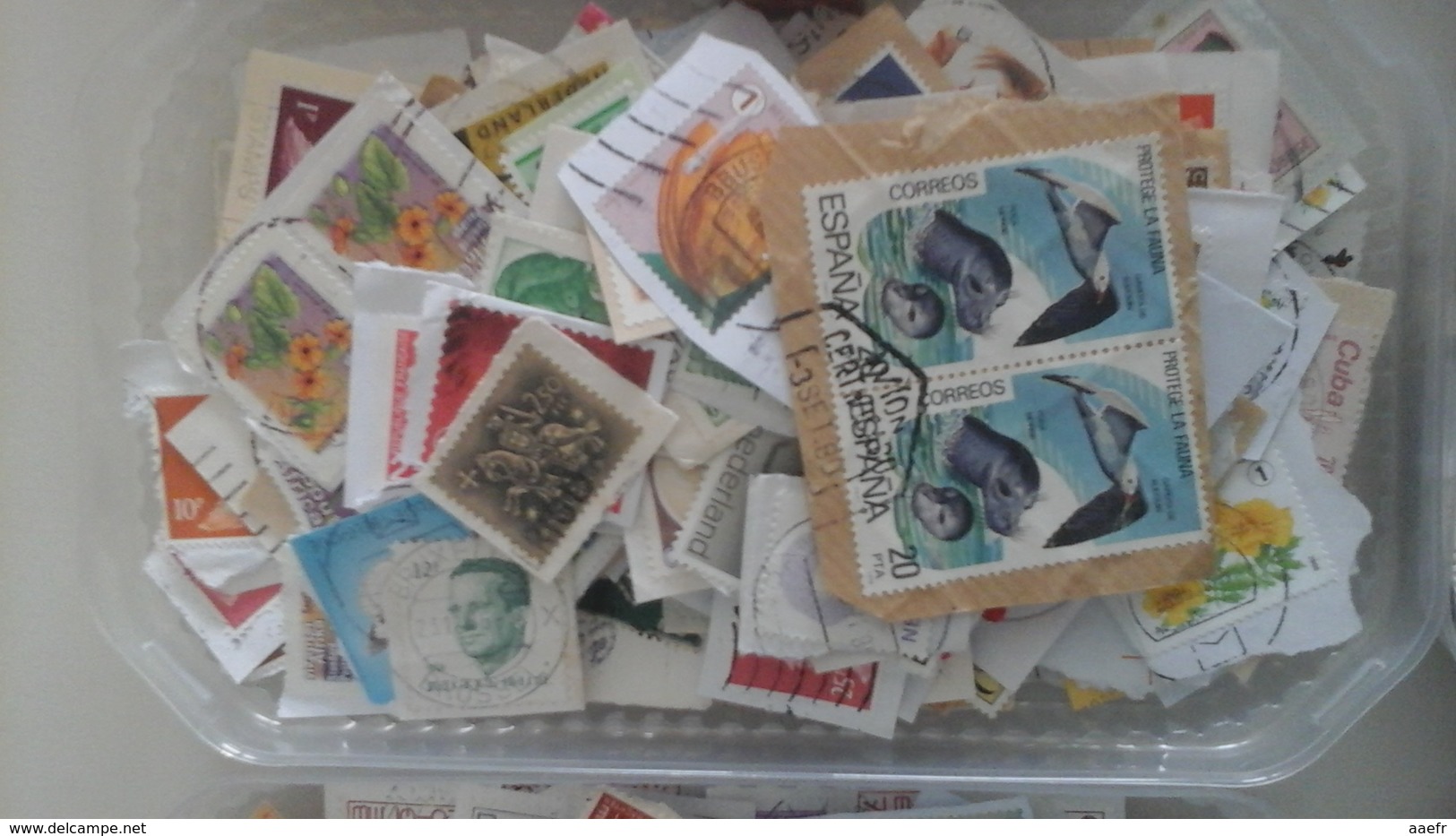 Monde - 400 grammes sur fragments - plus de 2300 timbres - 7 scans