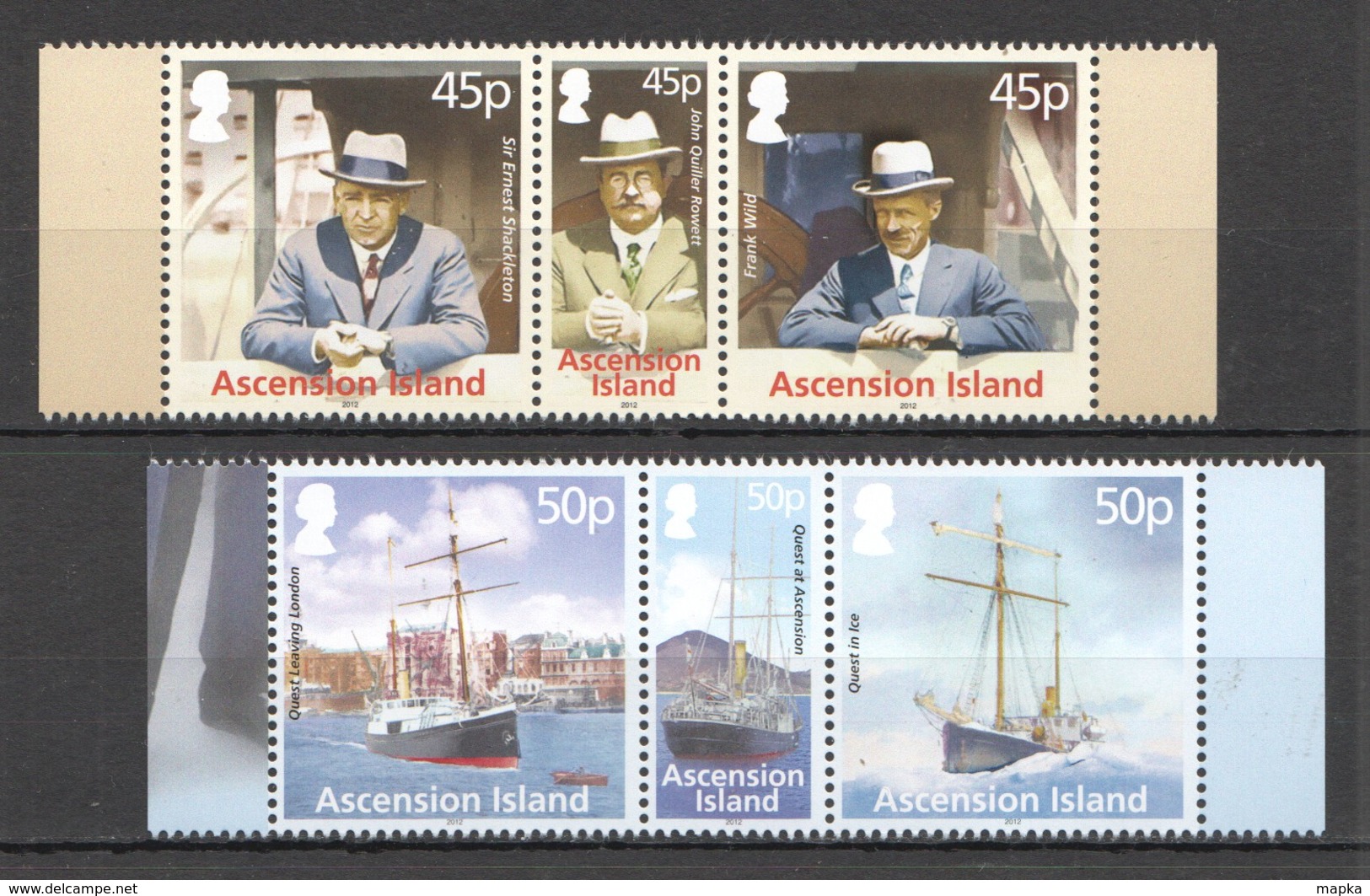 L139 2012 ASCENSION ISLAND SHIPS & BOATS SHACKLETON-ROWETT EXPEDITION 1SET !!! MICHEL 11 EURO !!! MNH - Barche