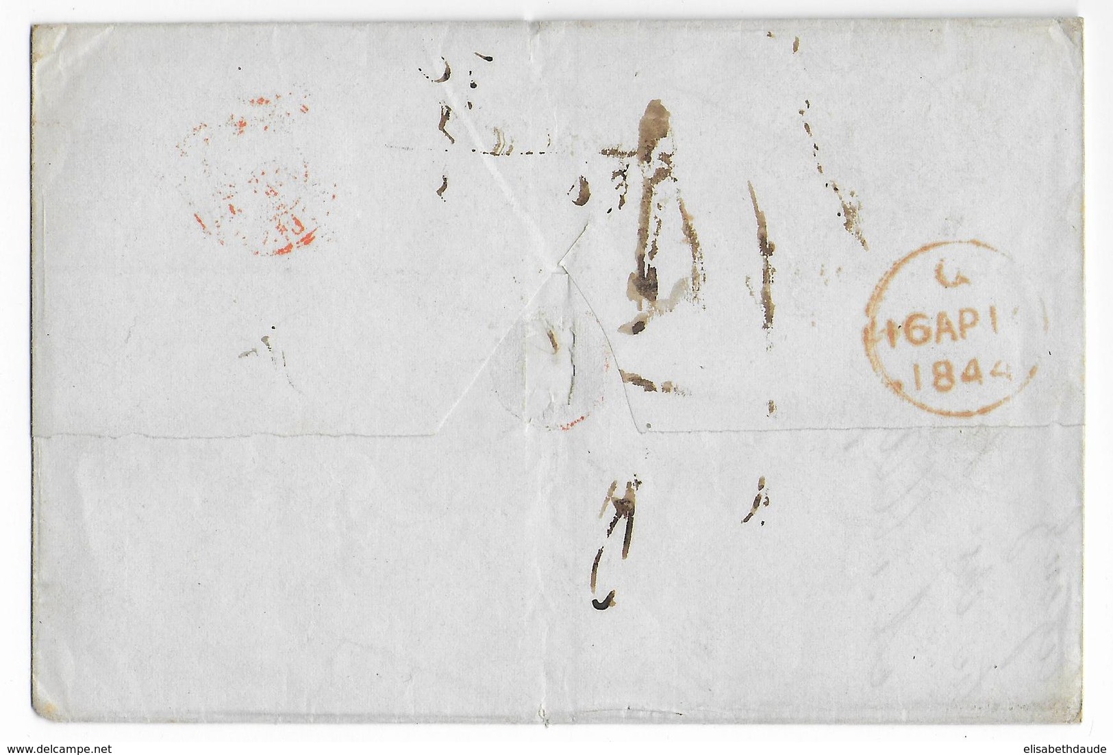 1844 - MARITIME - COLONIES & C. - LETTRE De NEW YORK (USA) => PARIS Avec ENTREE Par BOULOGNE - Entry Postmarks