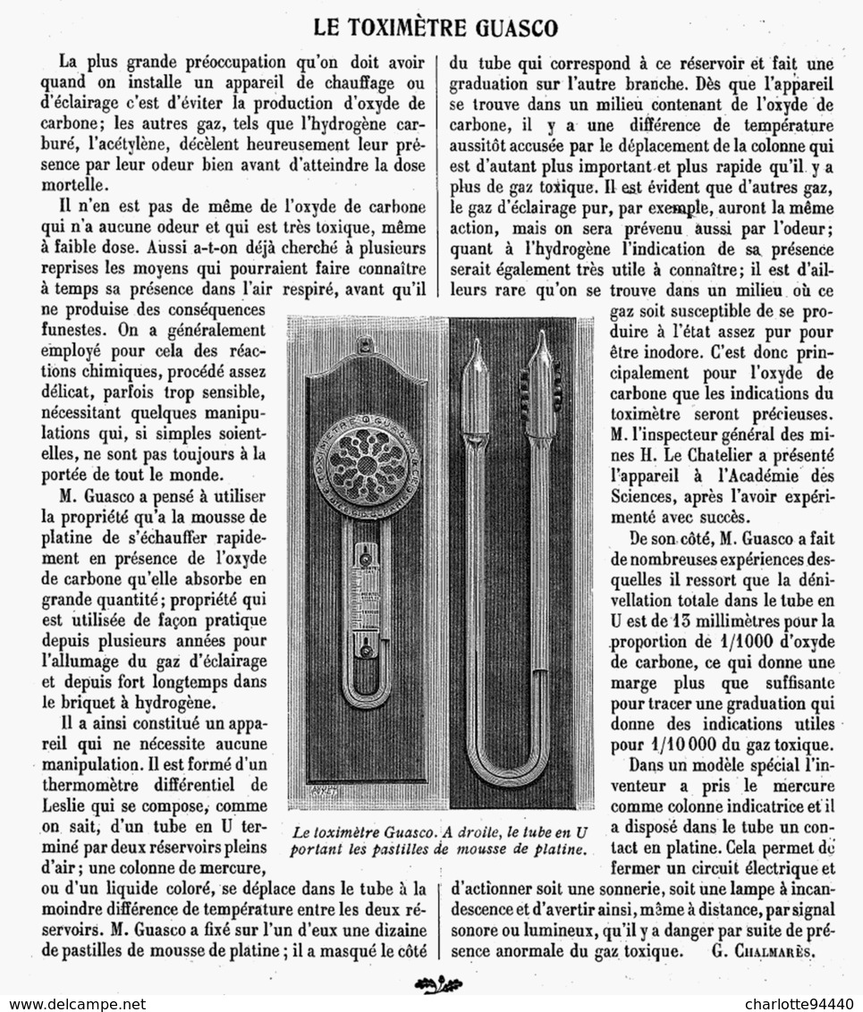 LE TOXIMETRE GUASCO  1913 - Other & Unclassified