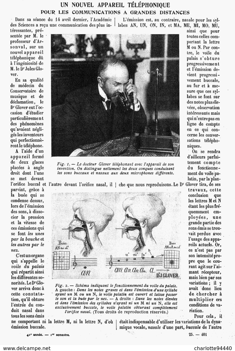 UN NOUVEL APPAREIL TELEPHONIQUE Pour Les COMMUNICATIONS à GRANDES DISTANCES   1913 - Other & Unclassified