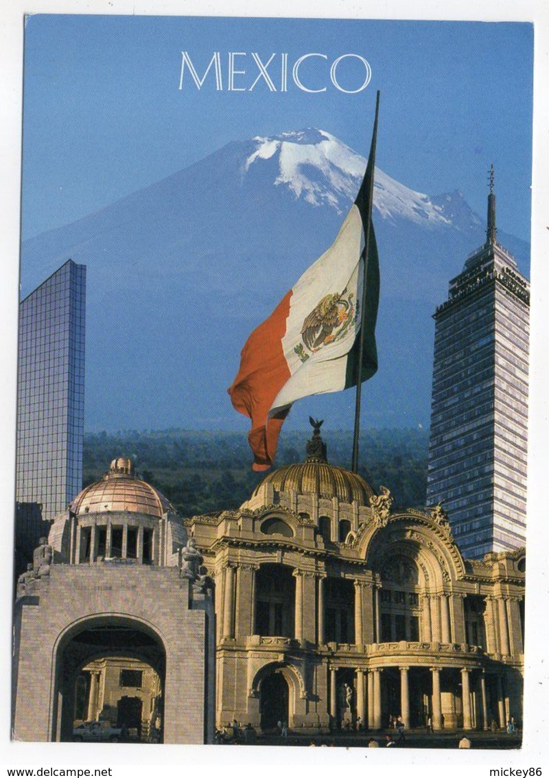 Mexique --MEXICO --Monuments De Mexico (drapeau )-- Beau Timbre (papillons )--cachet Registred International -- - Mexiko