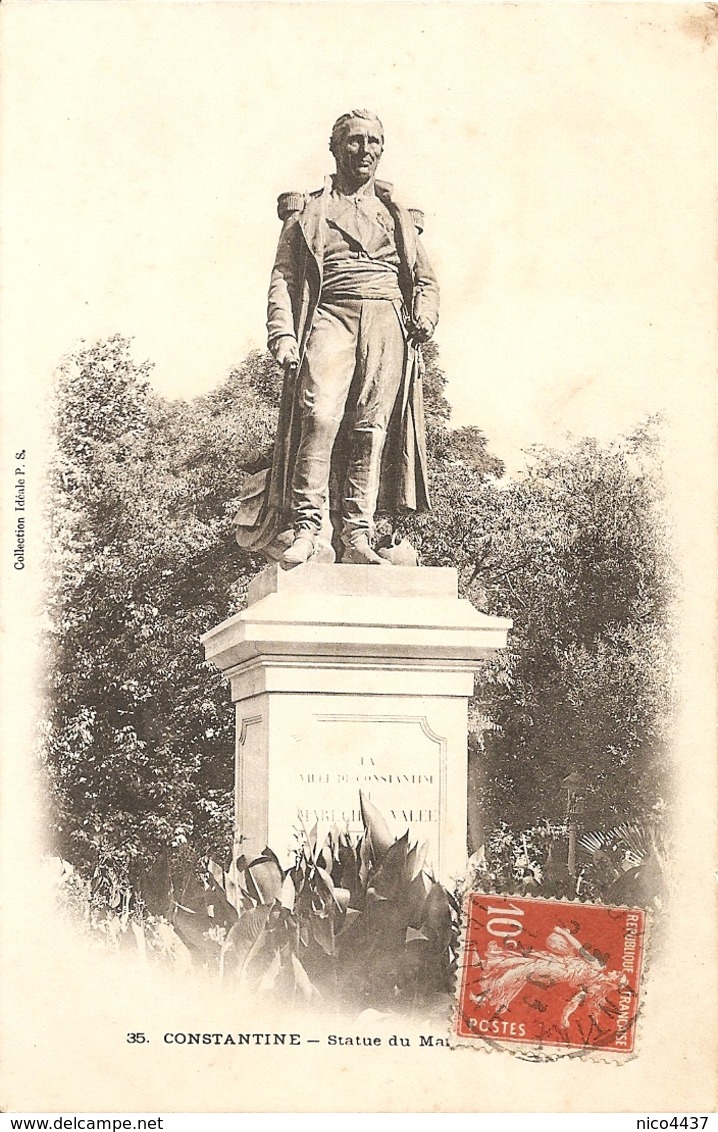 Cpa Constantine Statue Du Maréchal Valée - Men