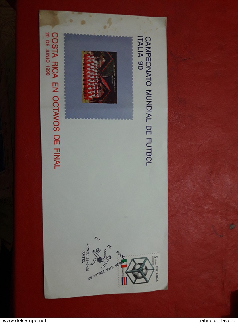 La Costa Rica FDC Mondial De Football Italia 1990 - 1990 – Italien