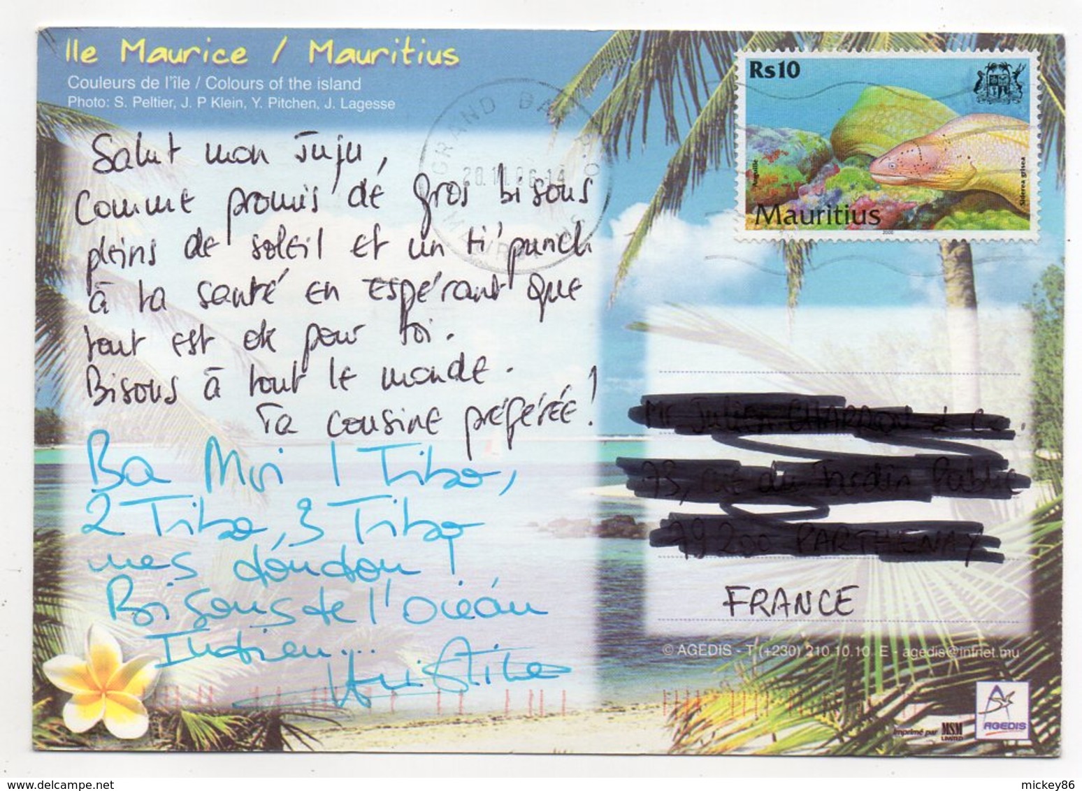 Ile Maurice --- Multivues -- Beau Timbre  Poisson -- - Mauritius