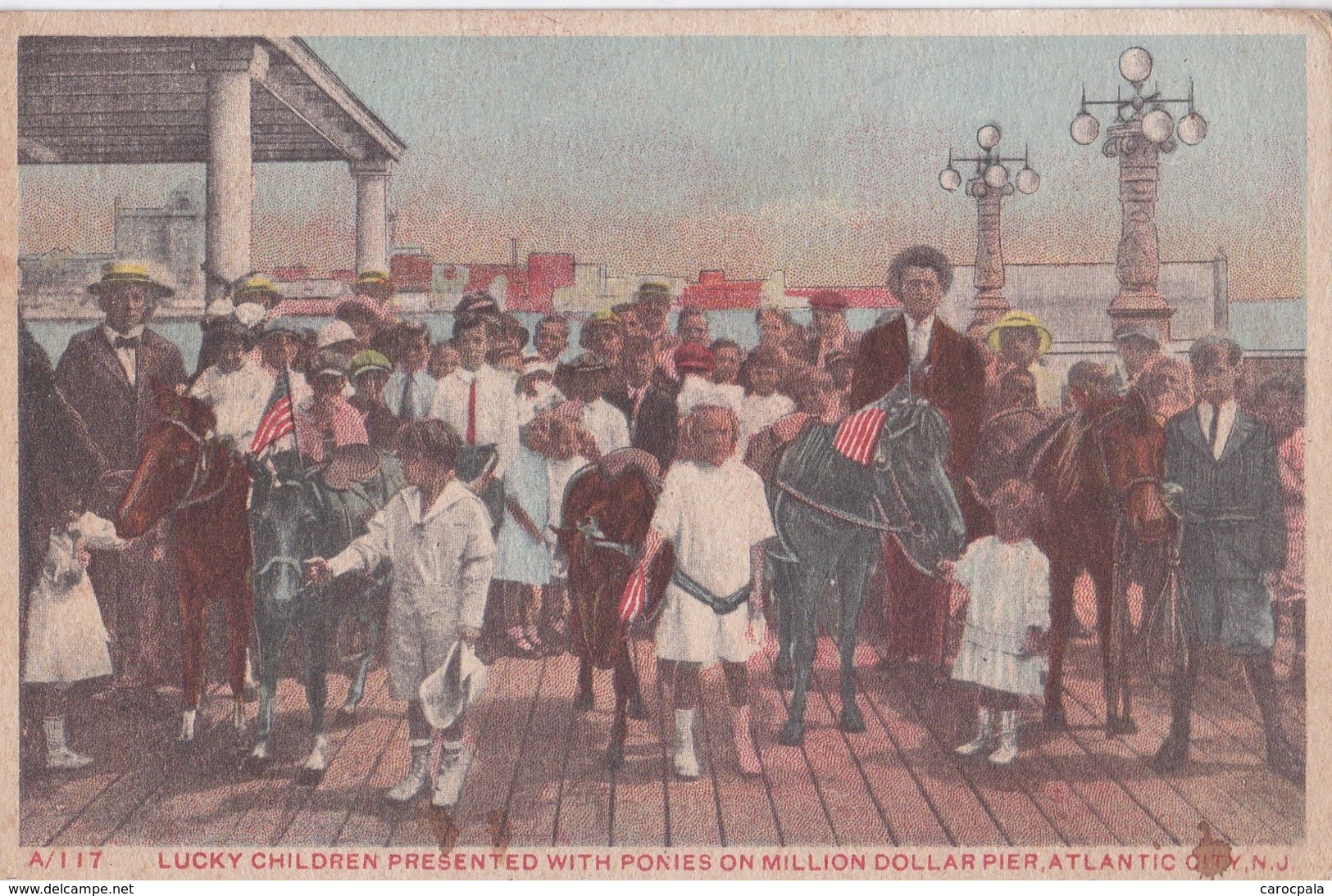 Carte 1920 LUCKY CHILDREN WITH PONIES ON MILLION DOLLAR PIER / ATLANTIC CITY - Atlantic City