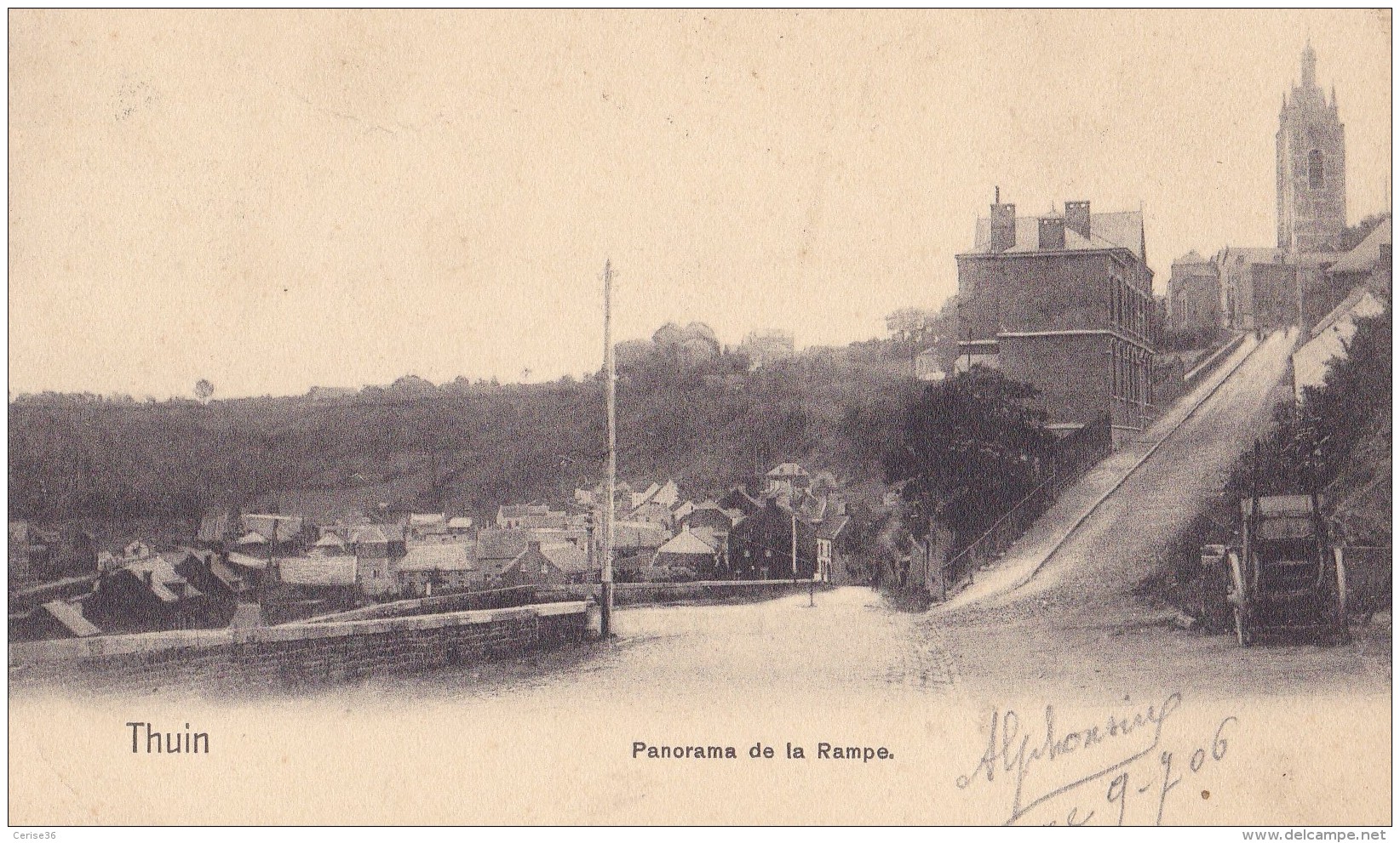 Thuin Panorama De La Rampe Nels Série 10 N° 121 Circulée En 1906 - Thuin