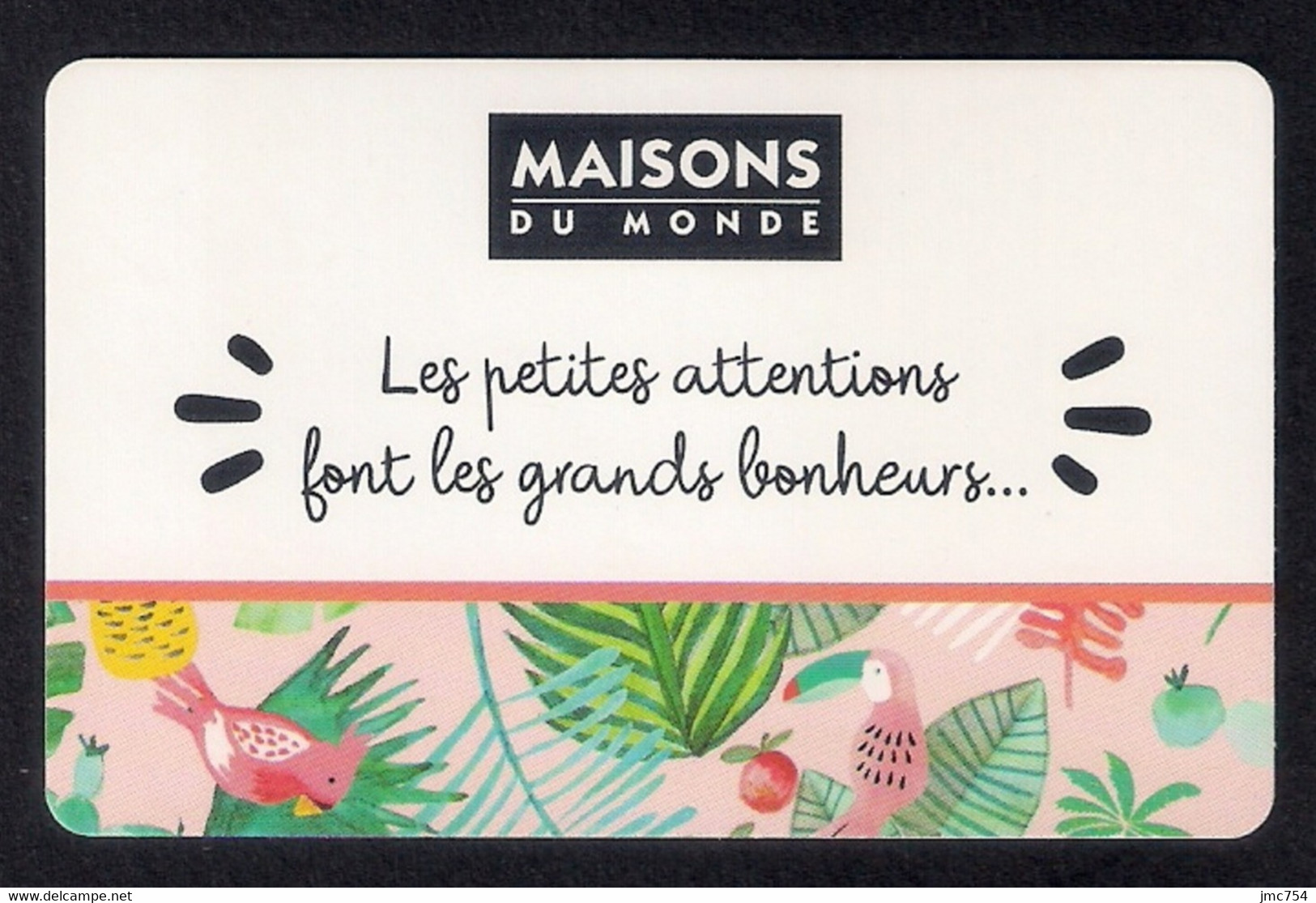 Carte Cadeau  Maisons Du Monde (A).   Gift Card.   Geschenkkaart.   Tarjeta Regalo. - Cartes Cadeaux