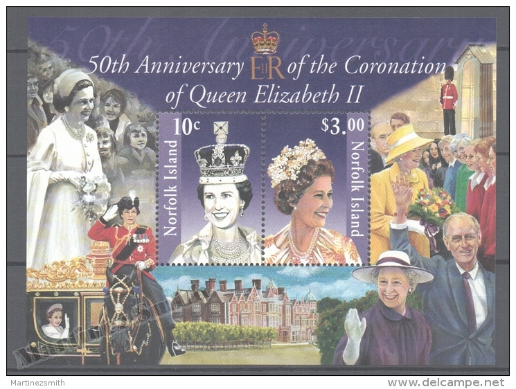 Norfolk Island 2003 Yvert BF 47, 50th Ann. Queen Elizabeth II Coronation - Miniature Sheet - MNH - Norfolk Eiland