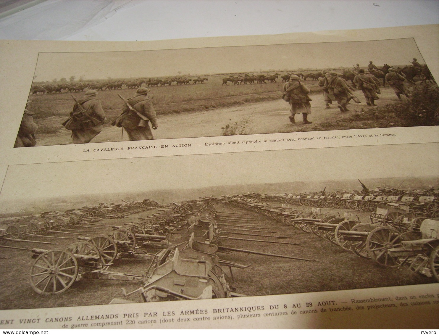 PHOTO CAVALERIE FRANCAISE EN ACTION 1918 - 1914-18