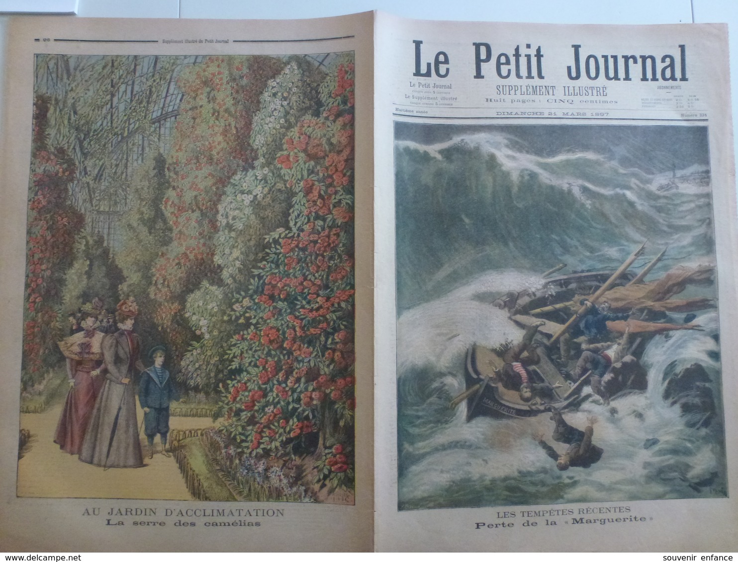 Le Petit Journal 21 Mars 1897 Perte La Marguerite Naufrage Trouville 14 Calvados Jardin D'Acclimatation Paris La Serre - 1850 - 1899