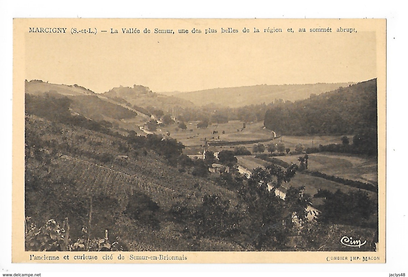 MARCIGNY  (cpa 71)  La Vallée De Semur, L'ancienne Et Curieuse Cité De Semur-en-Brionnais  -  L 1 - Autres & Non Classés